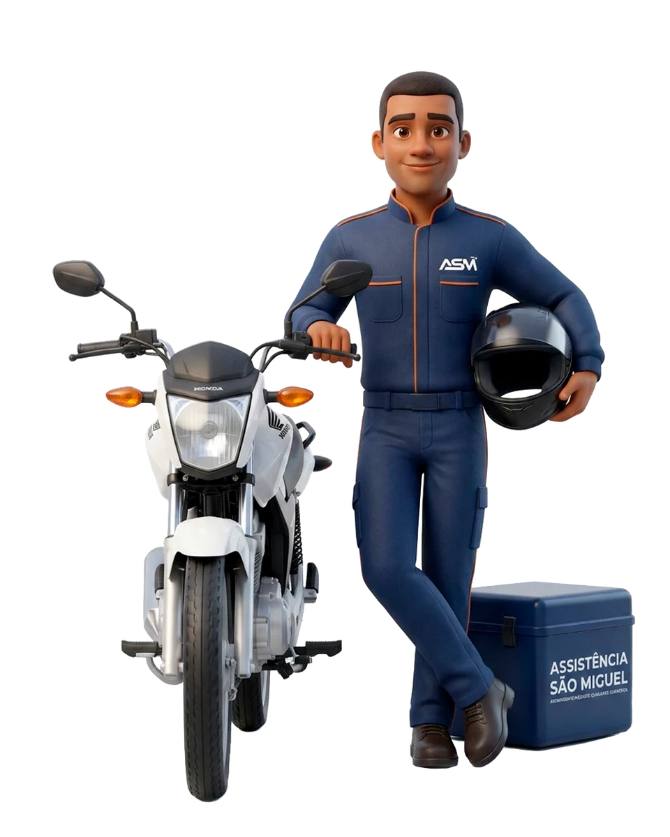 Motoboy da ASM Baterias saindo para entrega da bateria